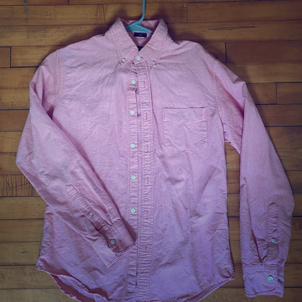 JCrew Red Chambray Oxford Shirt